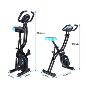 Home Indoor Folding Fitness Bicycle Cardio Trainer Time Speed Calories Display Spinning Bike Fat Burning Exercise Bike